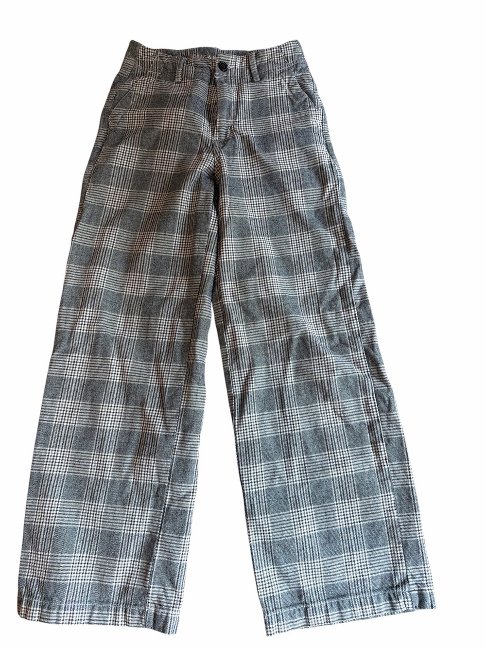 American Eagle Super High Rise Baggy Wide Leg Plaid Pants Womens 00 short